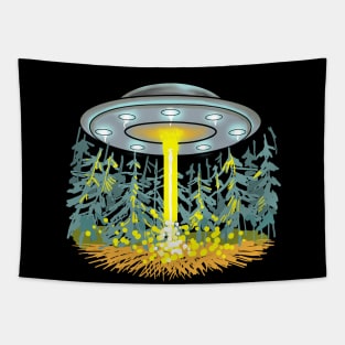 Flying saucer landing Tapestry