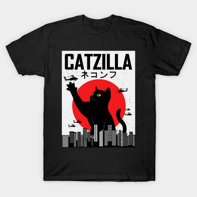 CATZILLA Cat Kitty Japan Vintage Gift - Cats - T-Shirt