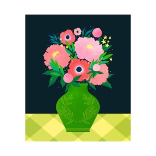 Green vase with flowers and laurel crown T-Shirt