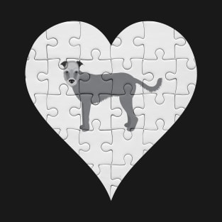 Wolfhound Heart Jigsaw Pieces Design - Gift for Wolfhound Lovers T-Shirt