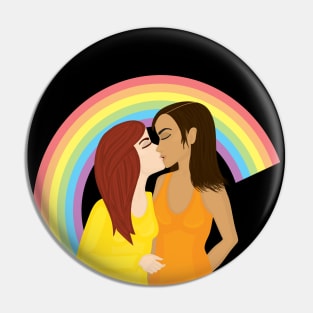 Girls kissing under the rainbow Pin