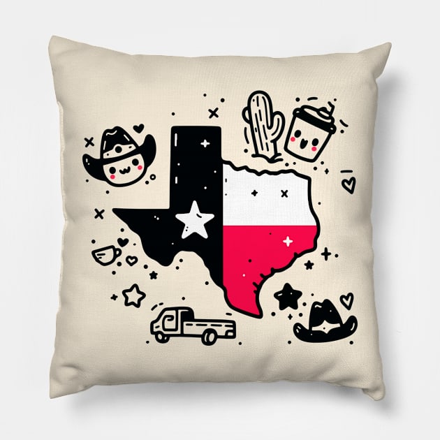 Texas State Cute Pillow by Widmore