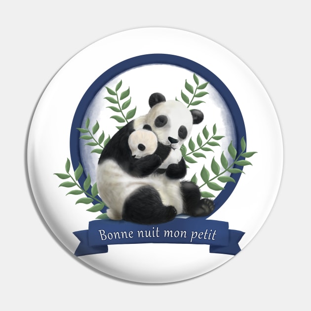 Mom Panda and her baby Pin by AudreyJanvier