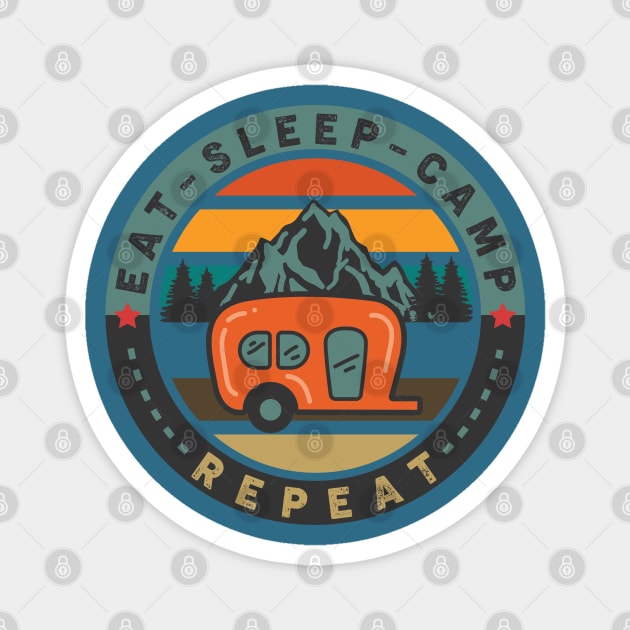 Eat-sleep-camp Magnet by Myartstor 