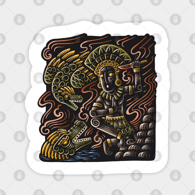 Ethnic Mayan Hunter Full Color Magnet by MANASUKA