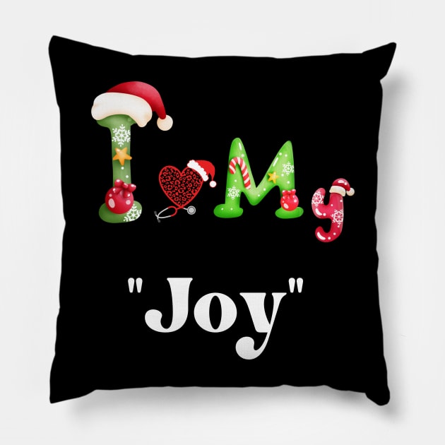 Xmas with Joy Pillow by Tee Trendz