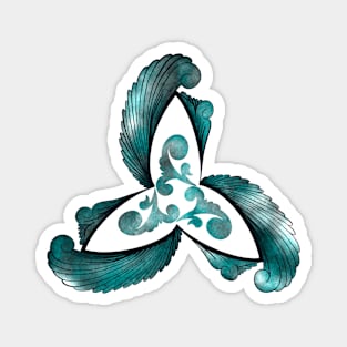 Floral Celtic Knot in Blue Magnet