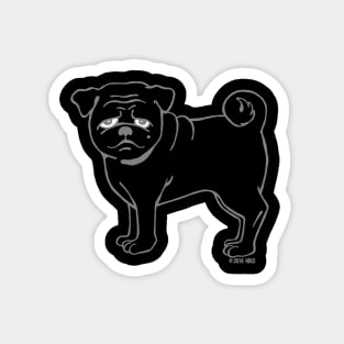 Big Black Pug Magnet