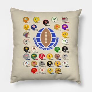 World Football League Defunct Team Helmets Pillow