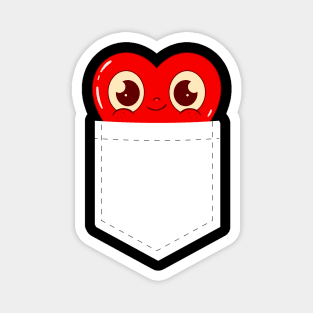 Mr Valentine - 3 Cute Heart in Pocket Magnet