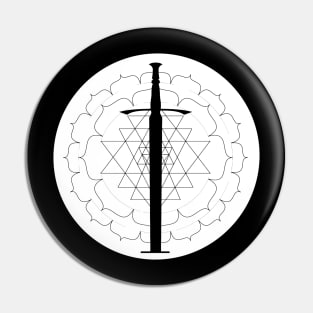 One of Swords Mandala Tarot Card Pin