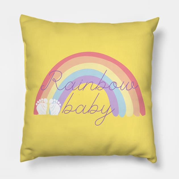 Rainbow Baby Footprints Pillow by everenglish