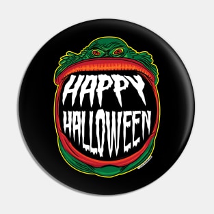 Creature from the Black Lagoon Happy Halloween Grin Pin