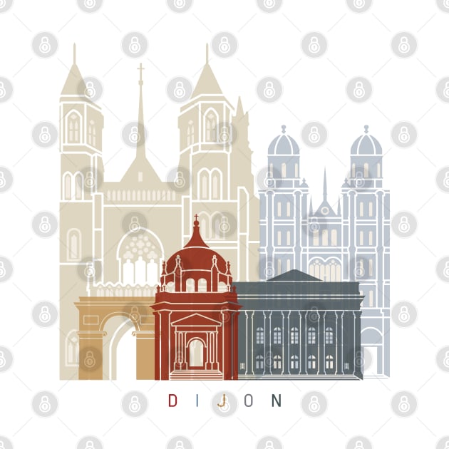 Dijon skyline poster by PaulrommerArt