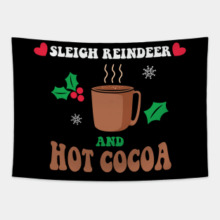 Sleigh Reindeer and Hot Cocoa Tapestry