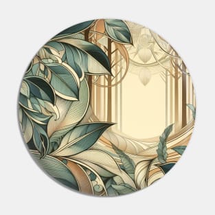 Art Deco Forest Landscape Pin