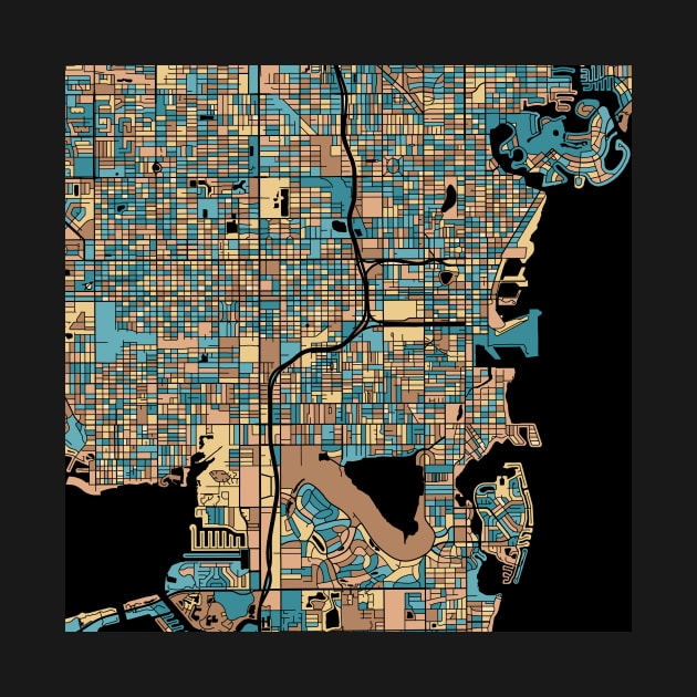 St. Petersburg Map Pattern in Mid Century Pastel by PatternMaps