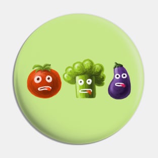 Tomato Broccoli Eggplant Funny Vegetables Pin