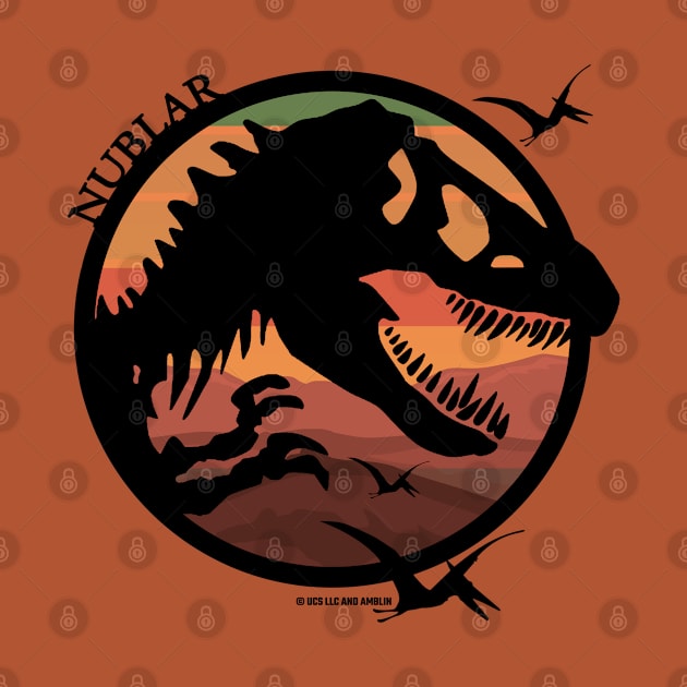 Isla Nublar - Jurassic Tyrannosaurus - Raptor - Sunset Silhouette by Jurassic Merch