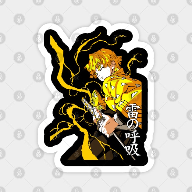 Demon Slayer Zenitsu Lightning Art Magnet by Otaku Vibes