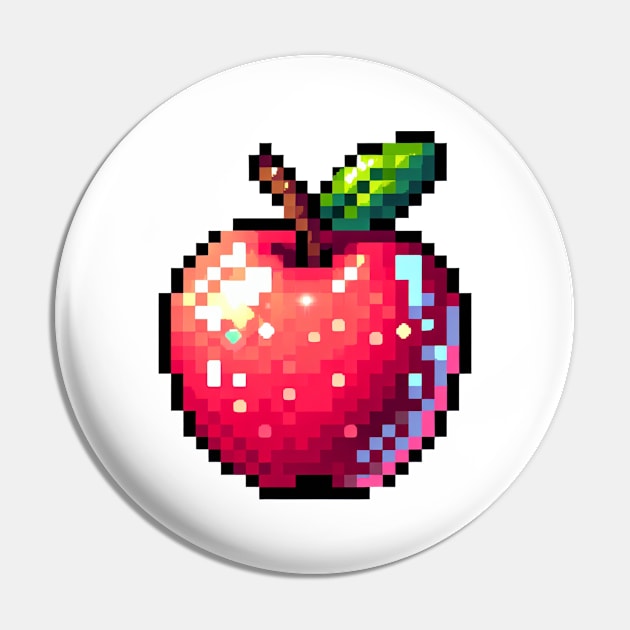 Apple Pixel Wild Flora Bloom Retro Pin by Flowering Away