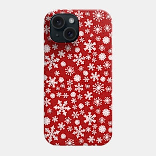 Red Christmas Pattern - Snowflakes Phone Case