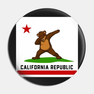 California Republic Flag Dabbing Bear Pin