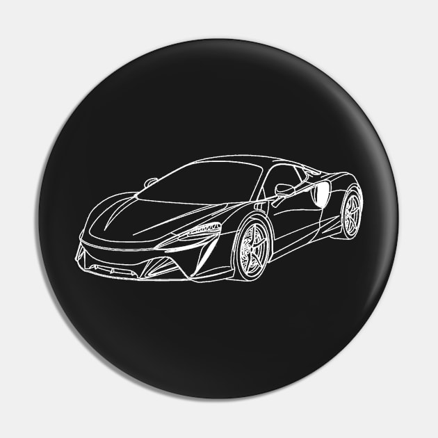 McLaren 560s Wireframe White Drawing Pin by Auto-Prints