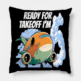 Ready for Takeoff I'm 6 - 6nd Birthday Boy Airplane Theme Pillow