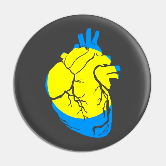 Palau Flag, Anatomical Heart Design Pin by Bun Art Store