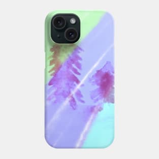 Blue purple green watercolor abstract art Phone Case