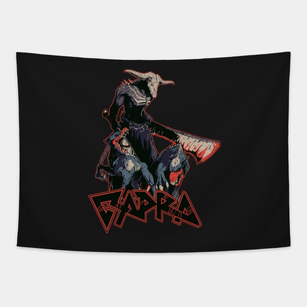 Capra Demon: Unofficial Dark Souls Metal Band Tee Tapestry by peanutgolem