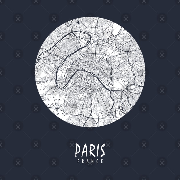 Paris, France City Map - Full Moon by deMAP Studio