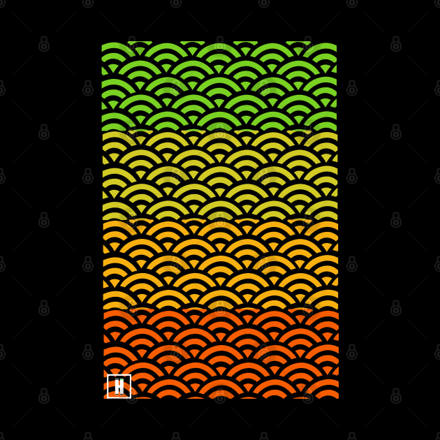 Retro Japanese Clouds Pattern RE:COLOR 05 by HCreatives