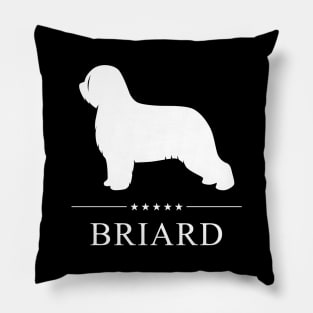 Briard Dog White Silhouette Pillow