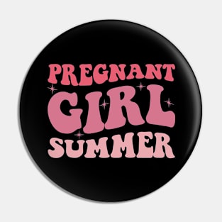 Pregnant Girl Summer Pregnancy Reveal Baby Shower Pin