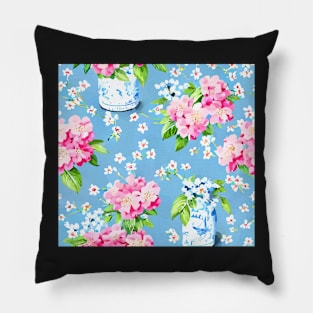 Sky blue French daisy flowers Pillow