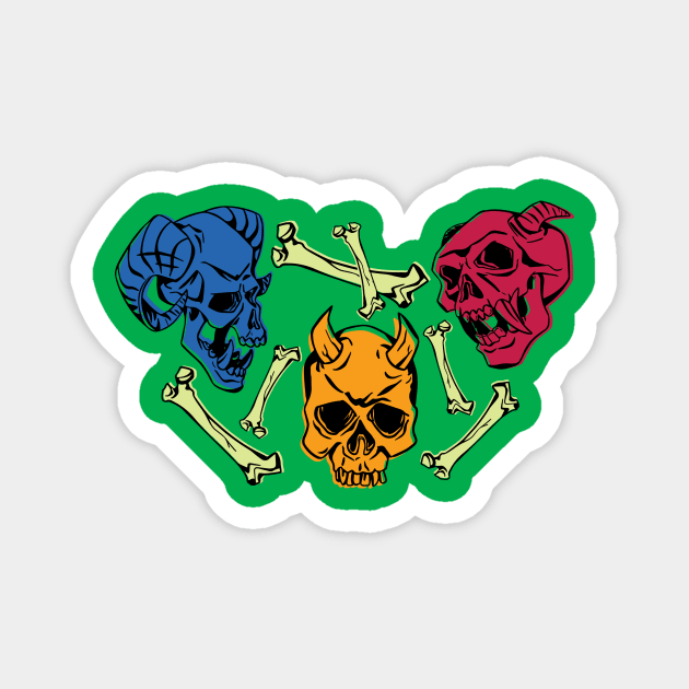 Horny Skulls Magnet by ShayMcVay