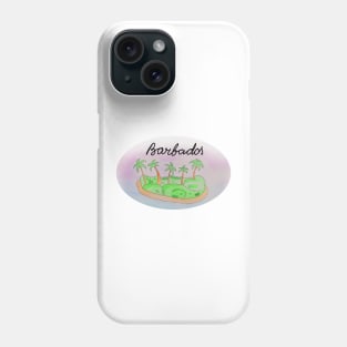 Barbados Island travel, beach, sea and palm trees. Holidays and rest, summer and relaxation Phone Case