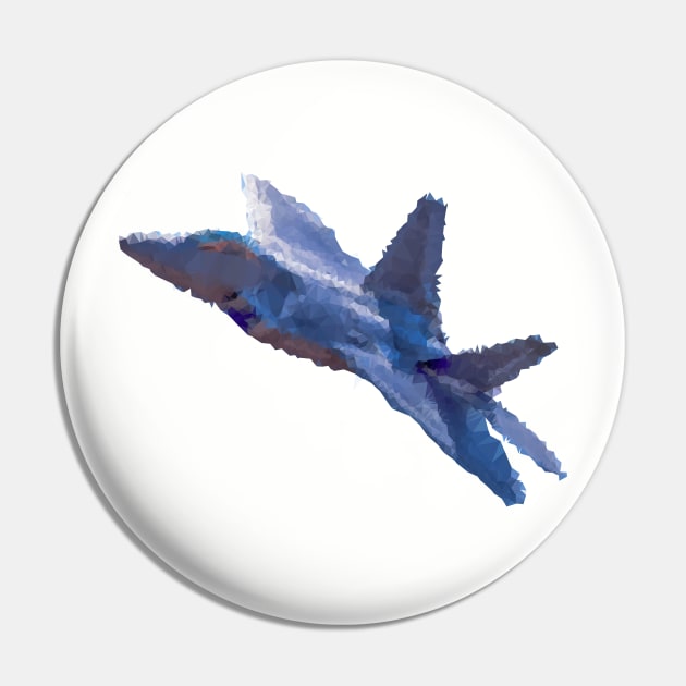 Low Poly F22 Raptor Jet Pin by TRIME