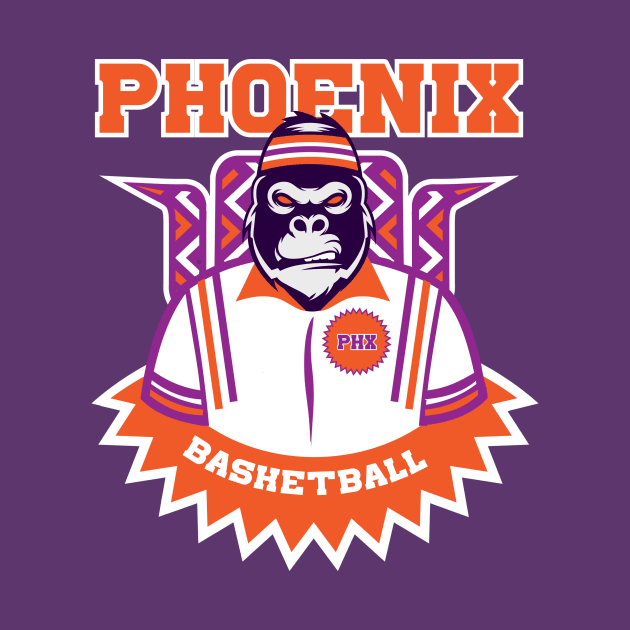 Phoenix Suns Gorilla t-shirt. Great for any Sports fan. by goderslim