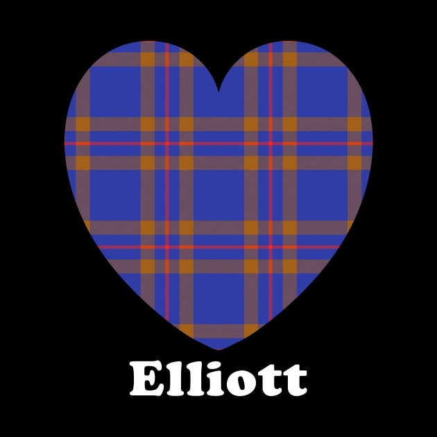 Ths ELLIOTT Family Tartan 'Love Heart' Design by Plaidify