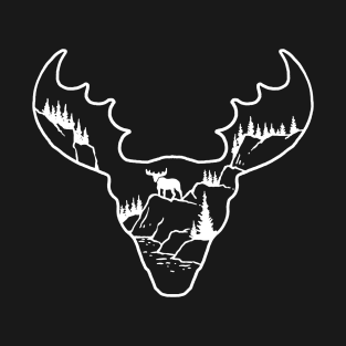 Moose Elk Shape Nature Animal Illustration Tshirt T-Shirt