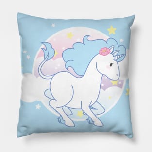 Blue Unicorn Pillow