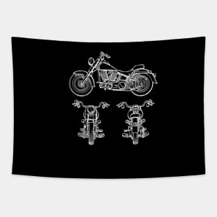 Motorcycle Vintage Patent Drawing Tapestry