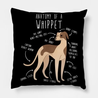 Whippet Dog Anatomy Pillow