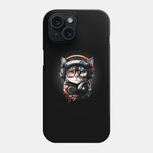 Cool Cat with Headphone Phone Case