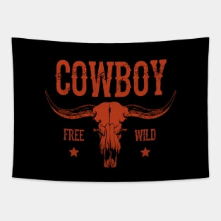 Cowboy and cow skull Tapestry