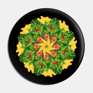 tropic parrots mandala Pin