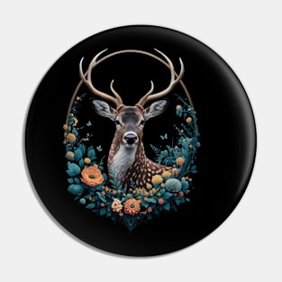 Cottagecore Floral Deer Aesthetic Pin